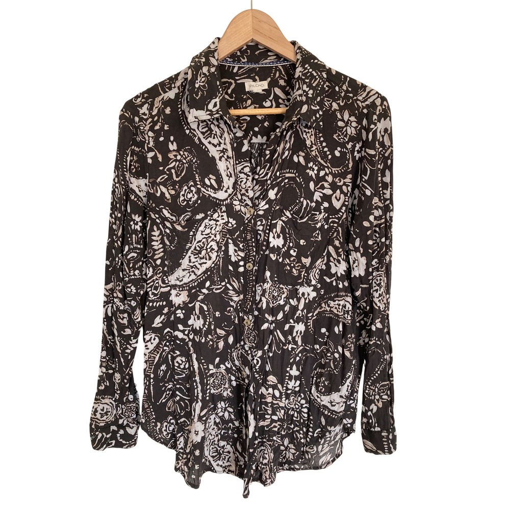 Pilcro and the Letterpress Paisley Floral Viscose Button Down Shirt OB1382455 M